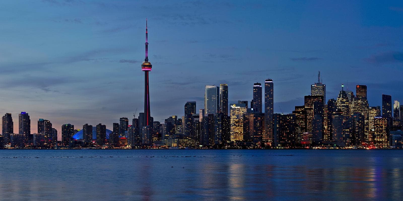 The CN Tower rising above Toronto
